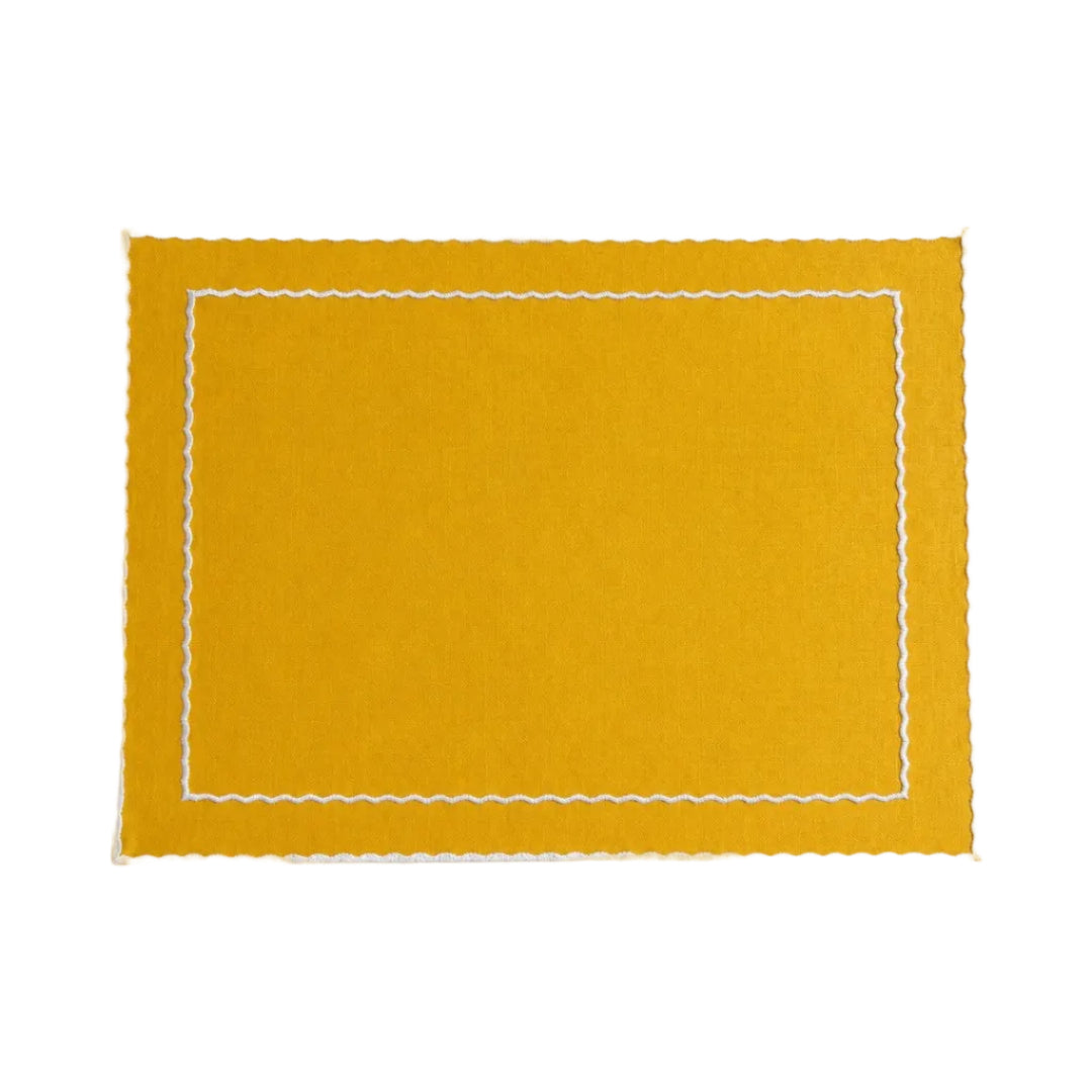 Avó Maria Aida Placemat, Yellow with White