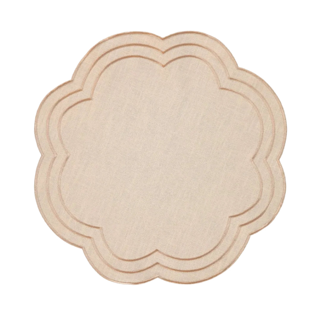 Placemat Flora, Beige with Beige