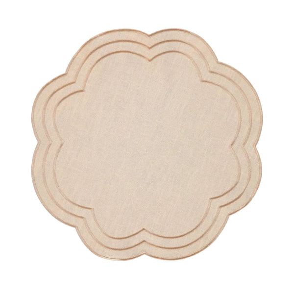 Placemat Flora, Beige with Beige