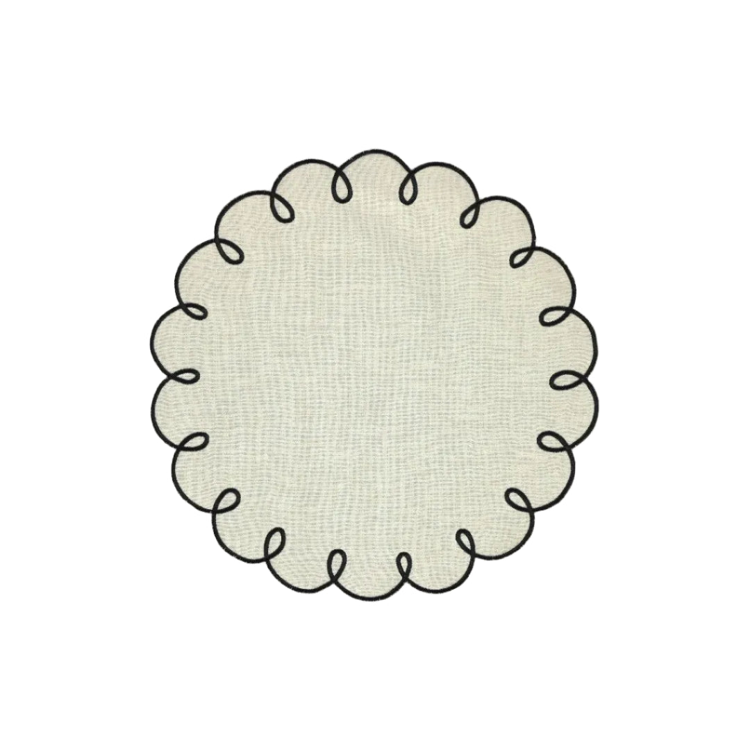 Lisbon Placemat, Beige and Black