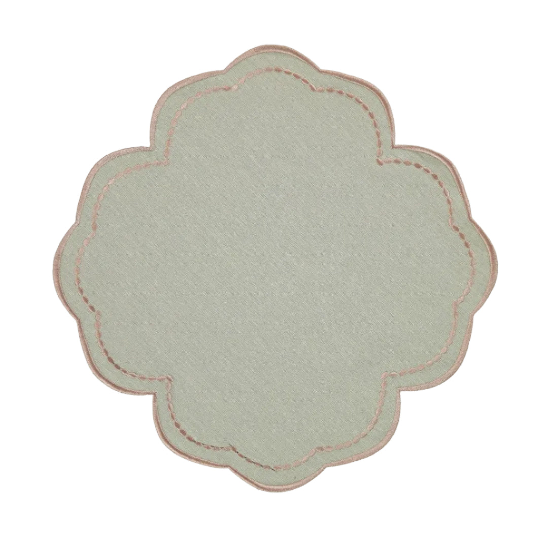 Placemat Mimosa, Green with Beige