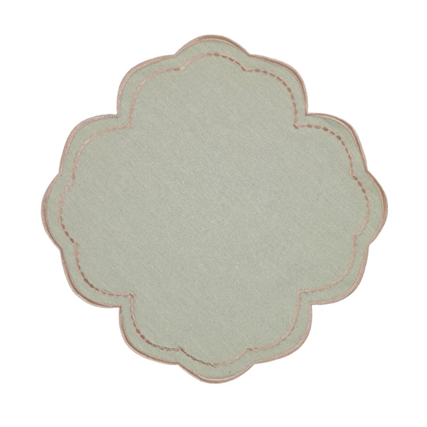 Placemat Mimosa, Green with Beige