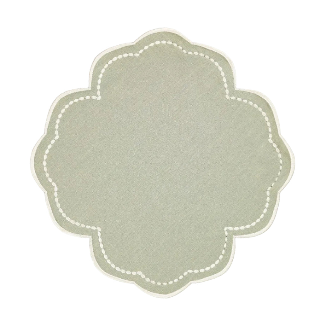 Placemat Mimosa, Green with White
