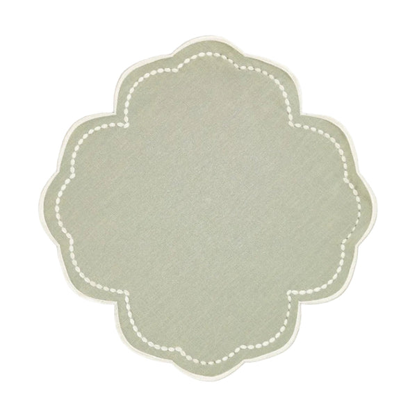Placemat Mimosa, Green with White