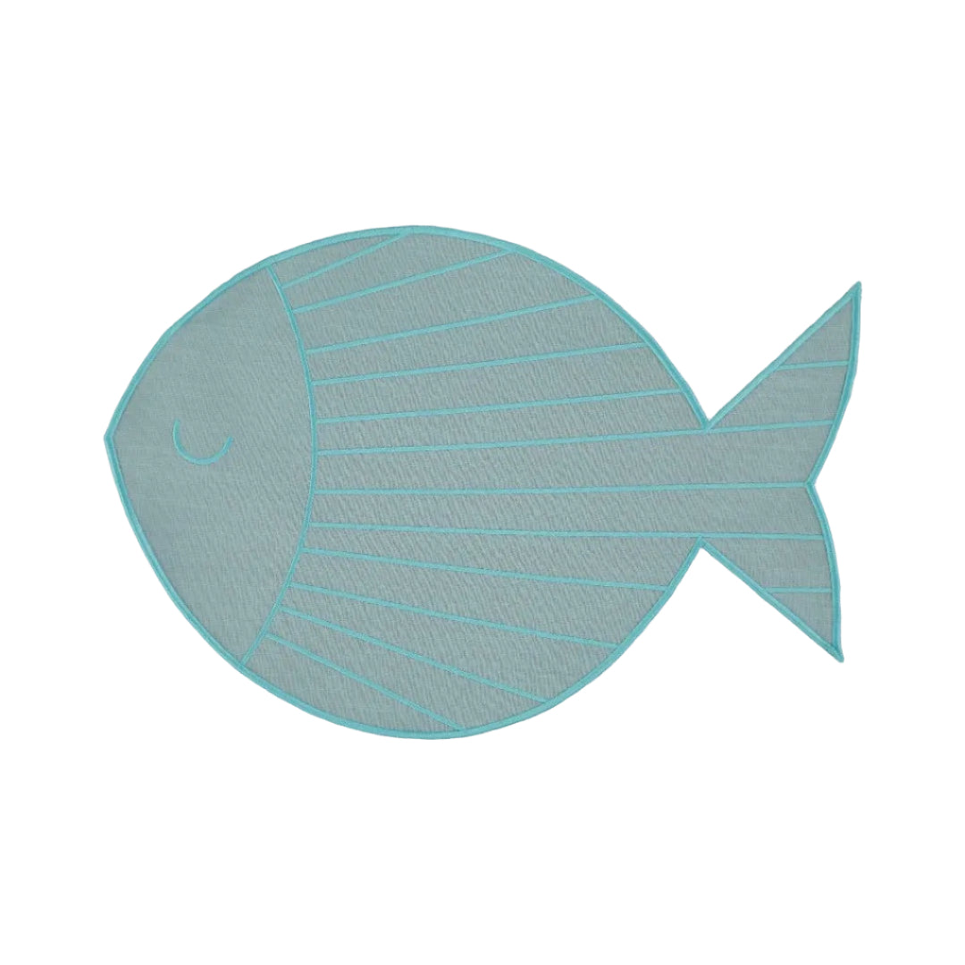 Placemat Peixe, Turquoise Blue with Blue