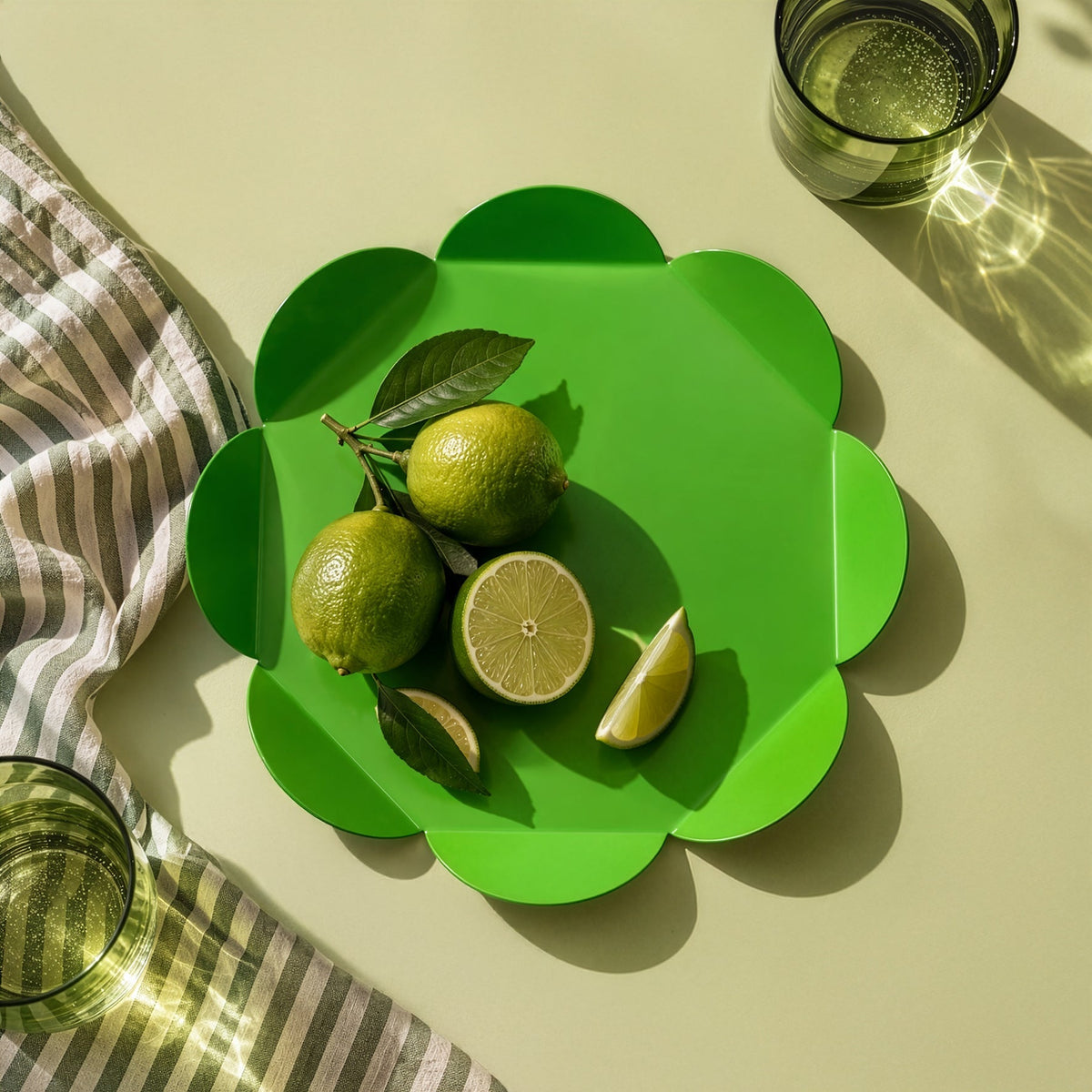 Green Flower Tray