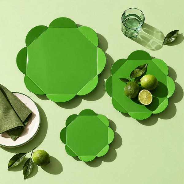 Green Flower Tray