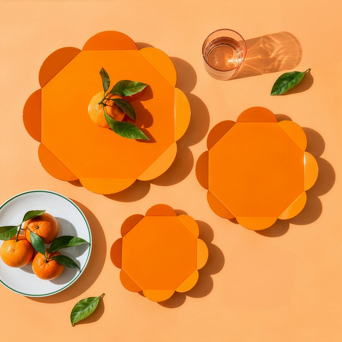 Orange Flower Tray