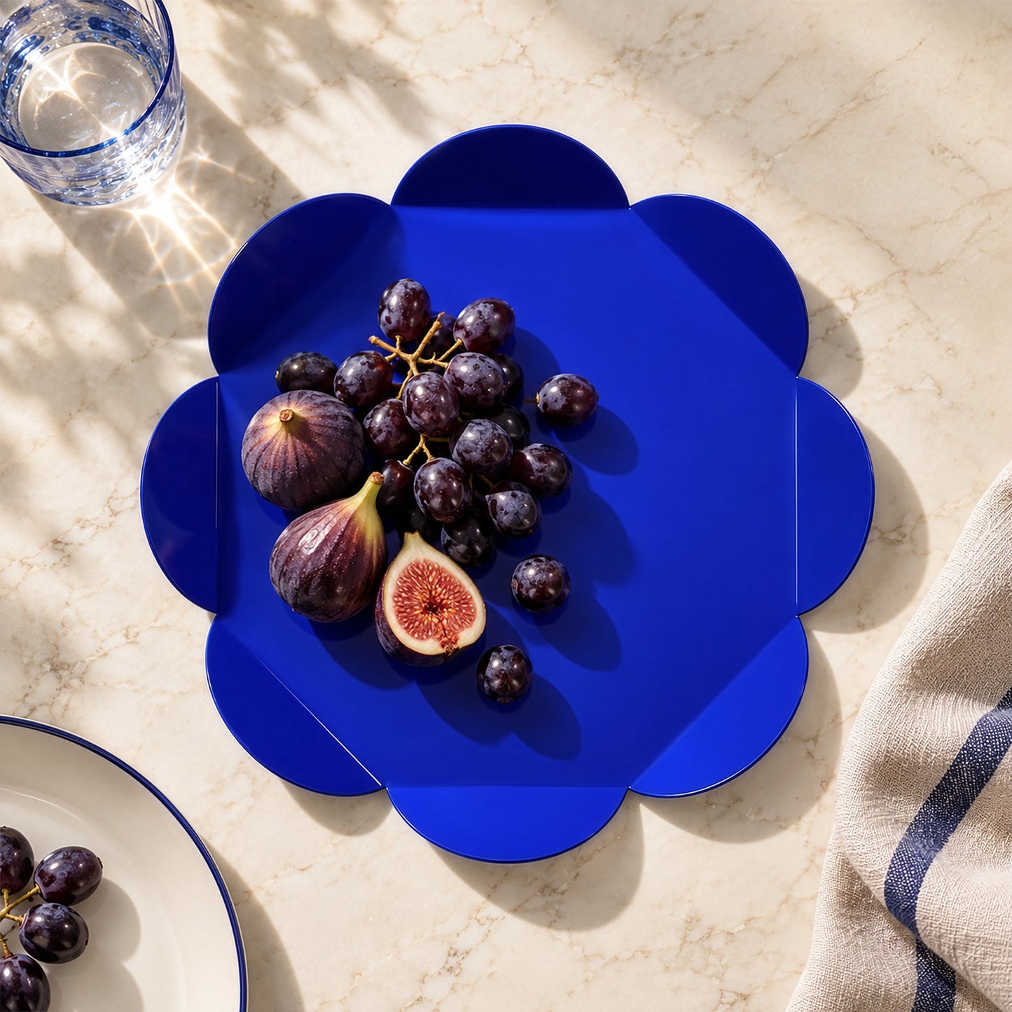 Navy Blue Flower Tray