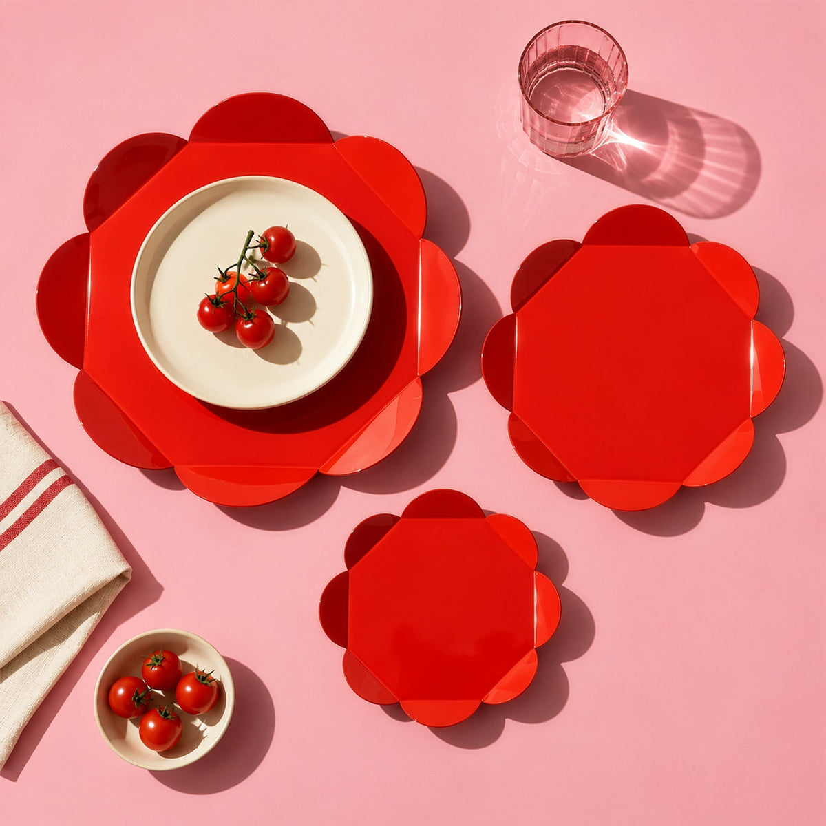 Red Flower Tray