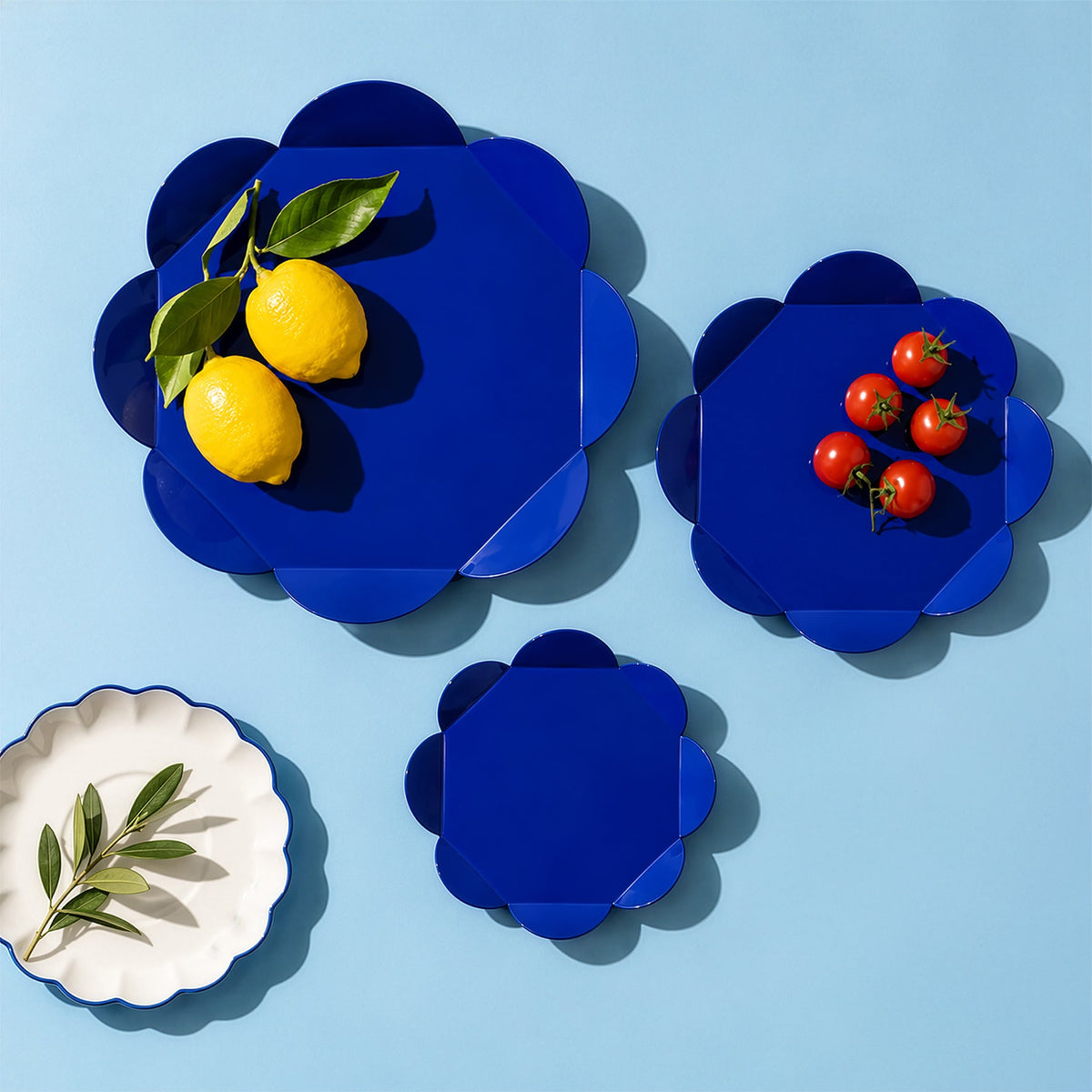 Navy Blue Flower Tray