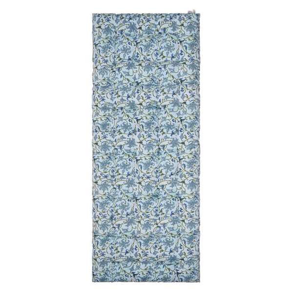 Floral patterned block printed mattress on a white background