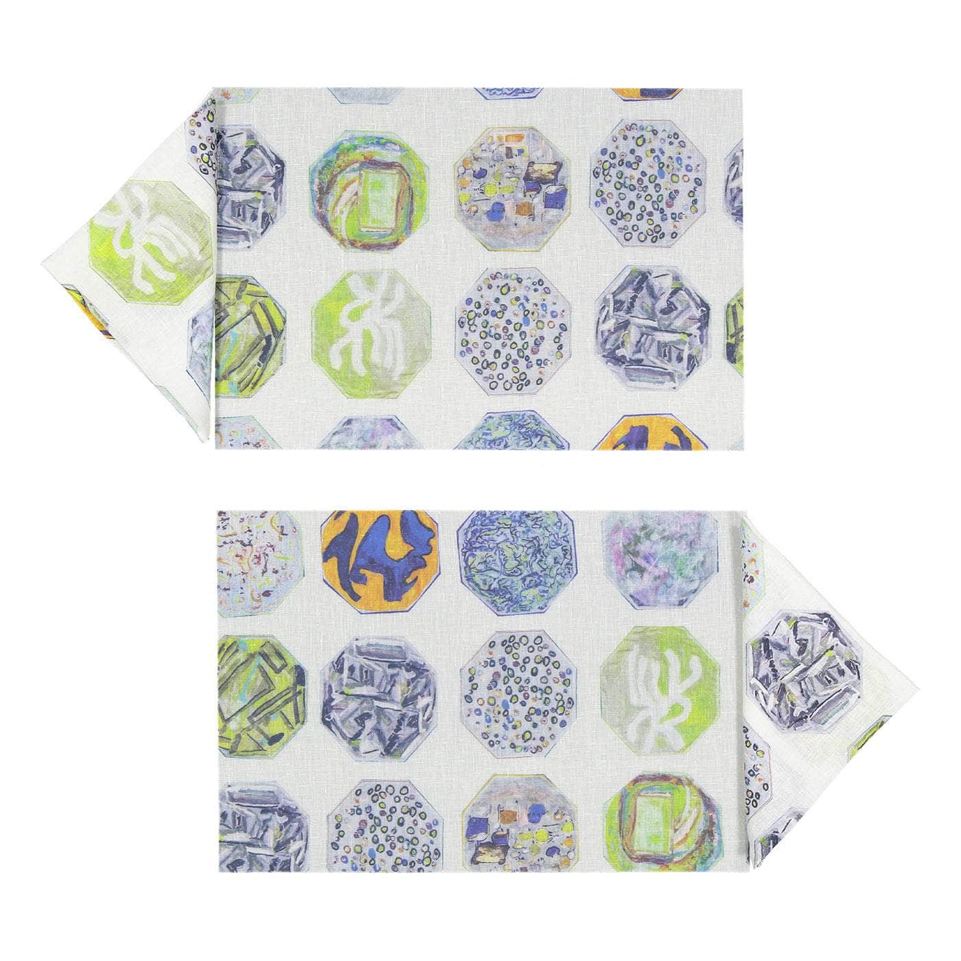 Medallions Rectangular Placemats and Small Napkins Set for 2