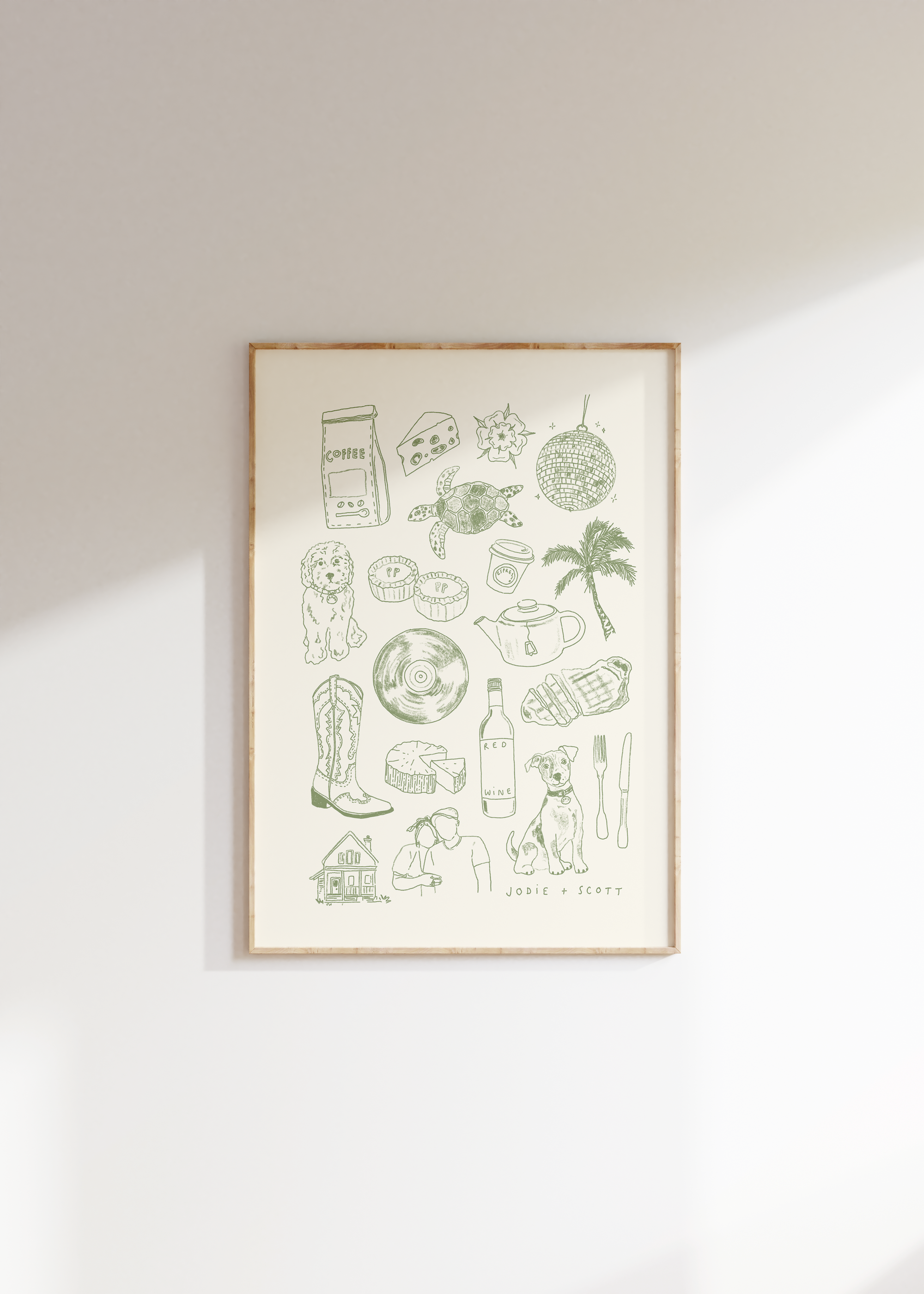 Custom "Favourite Things" Illustration Print