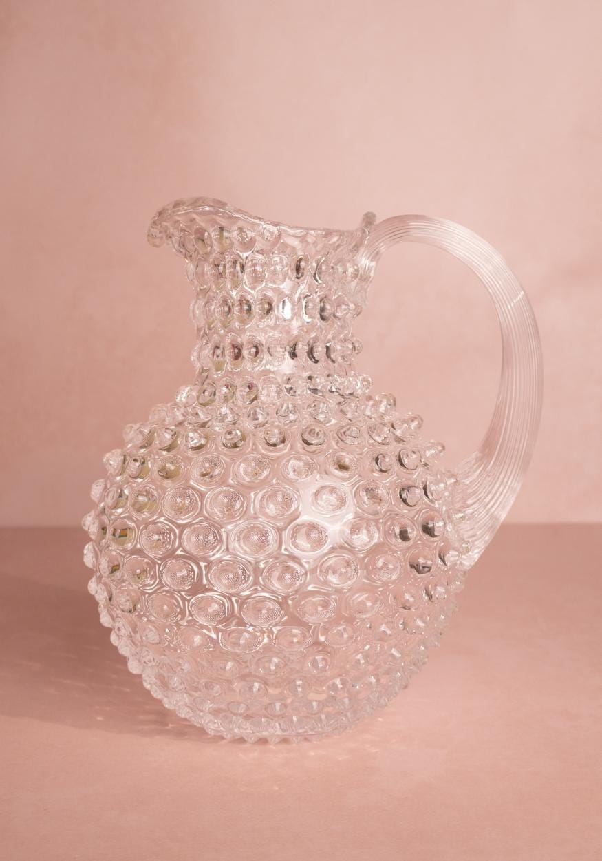 Clear Hobnail Large Jug 2L