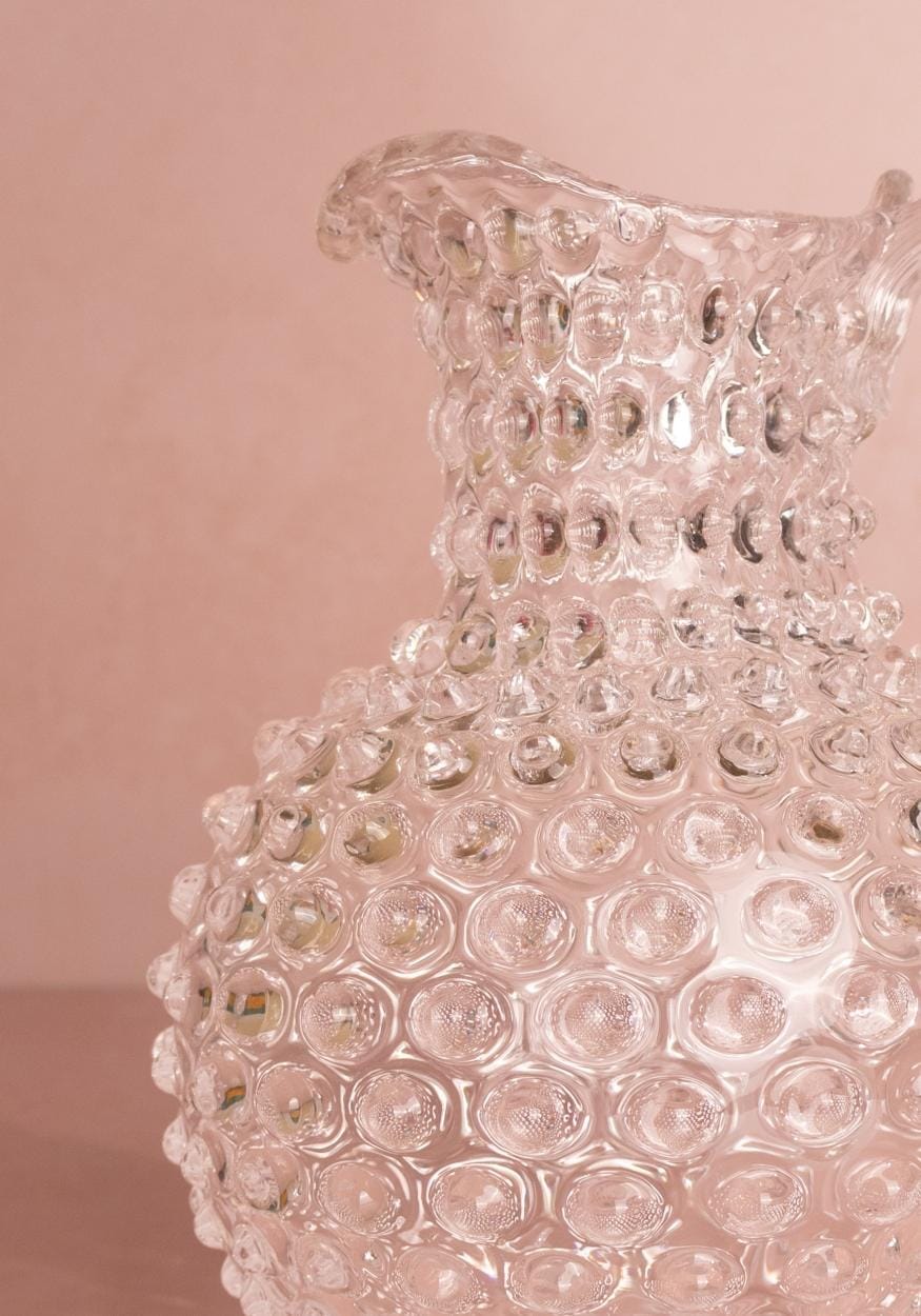 Clear Hobnail Large Jug 2L