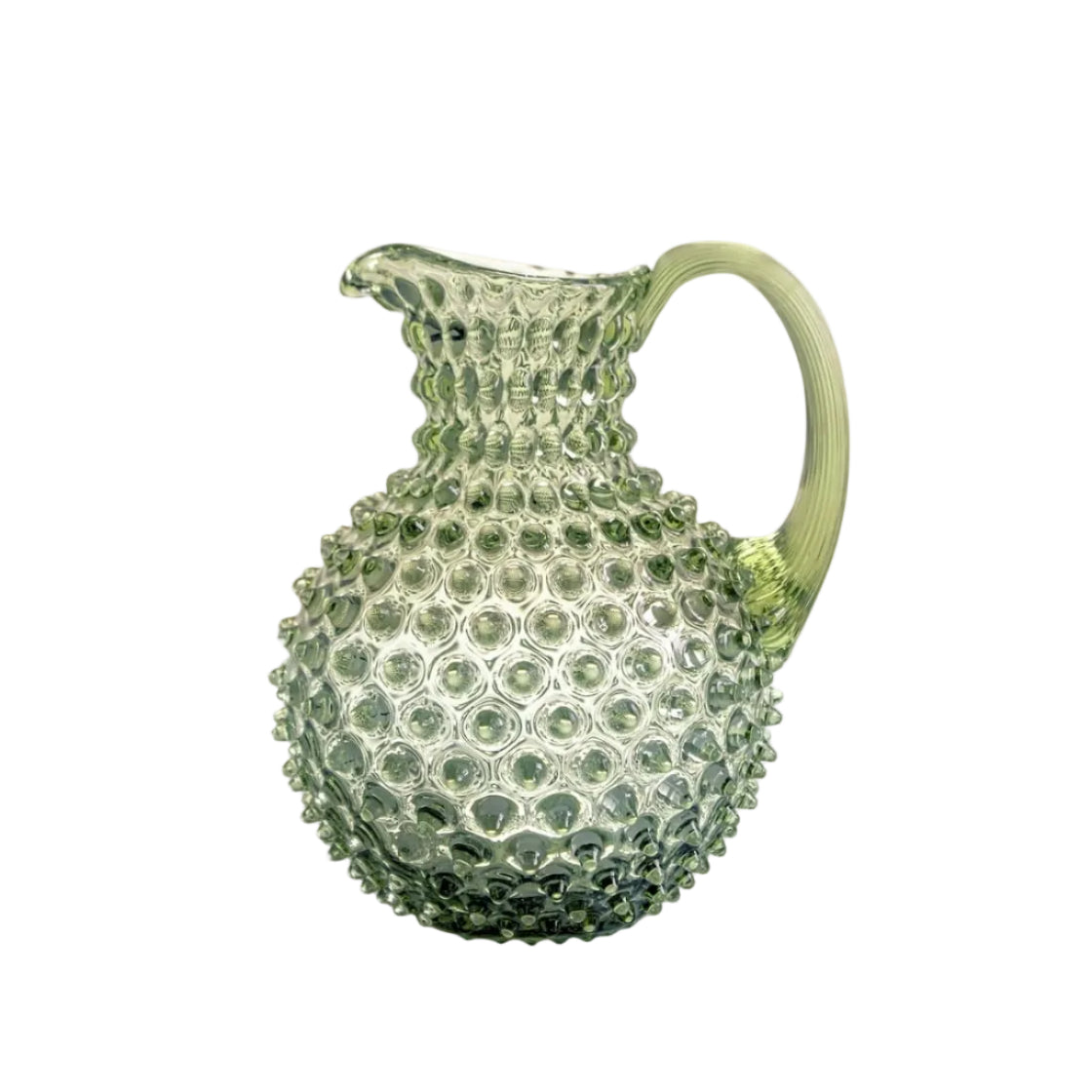 Jug Olive Green Hobnail Jug 2L Statement Glassware