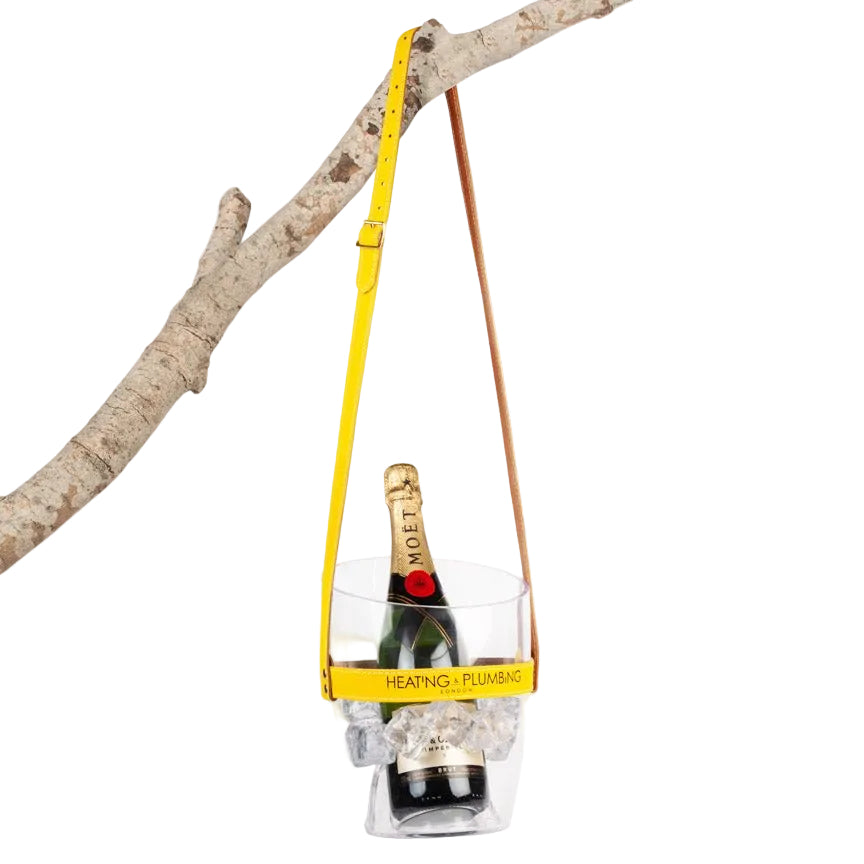 "Keep Your Cool" Champagne Bucket - Yellow Leather Strap - Heating & Plumbing London - 