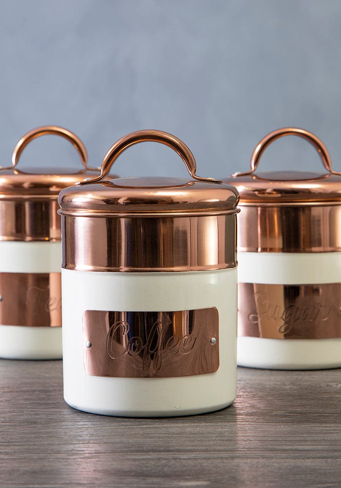Georgina Two-toned Kitchen Cannisters in Gold and Cream