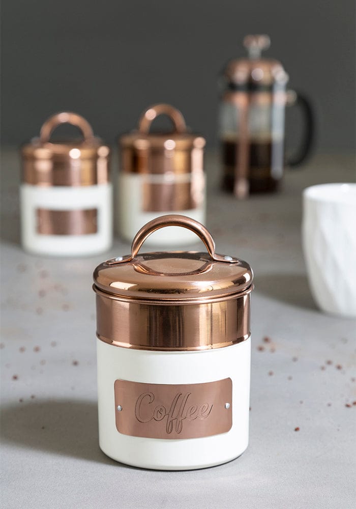 Georgina Two-toned Kitchen Cannisters in Gold and Cream