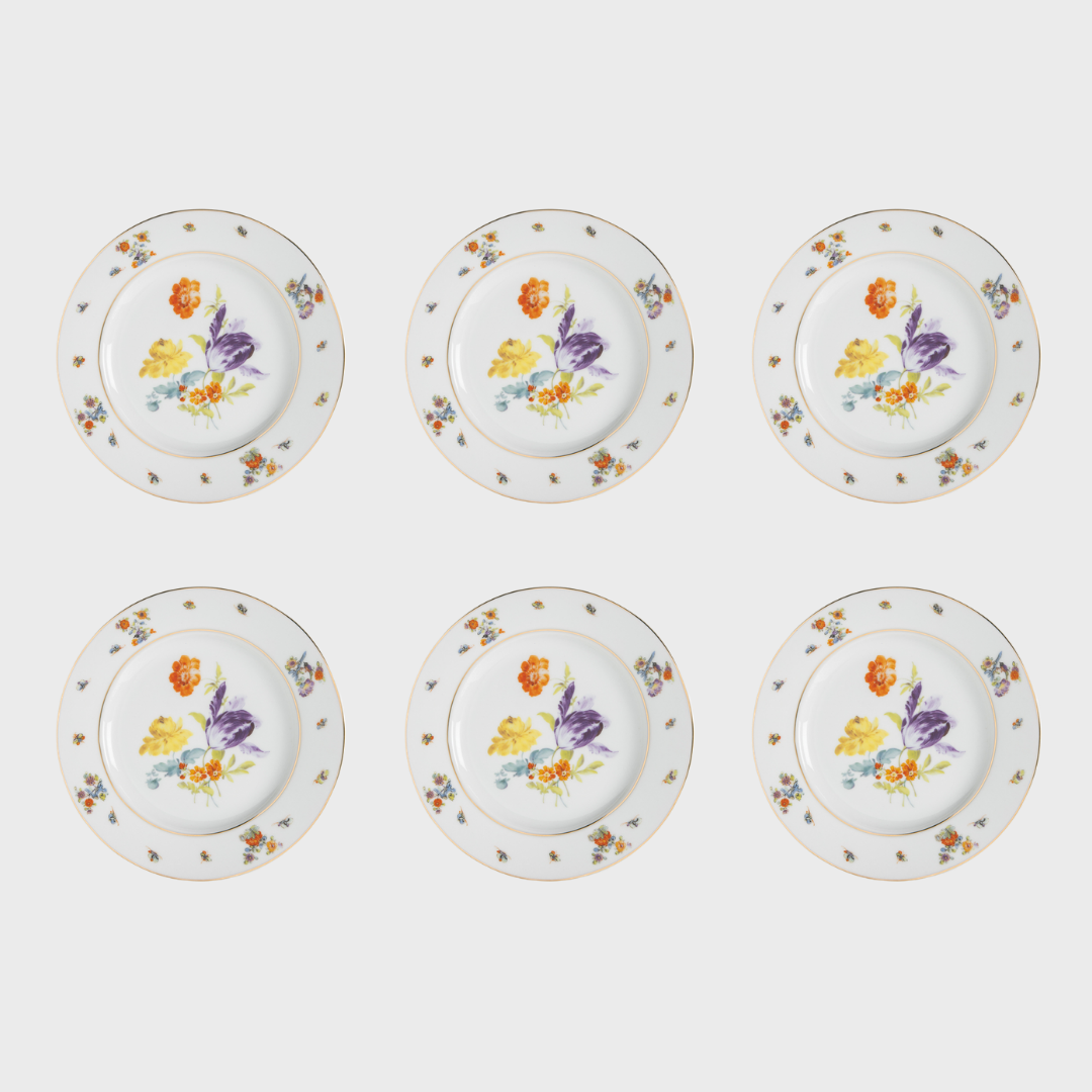 Set of Six Tulip Dinner Plates