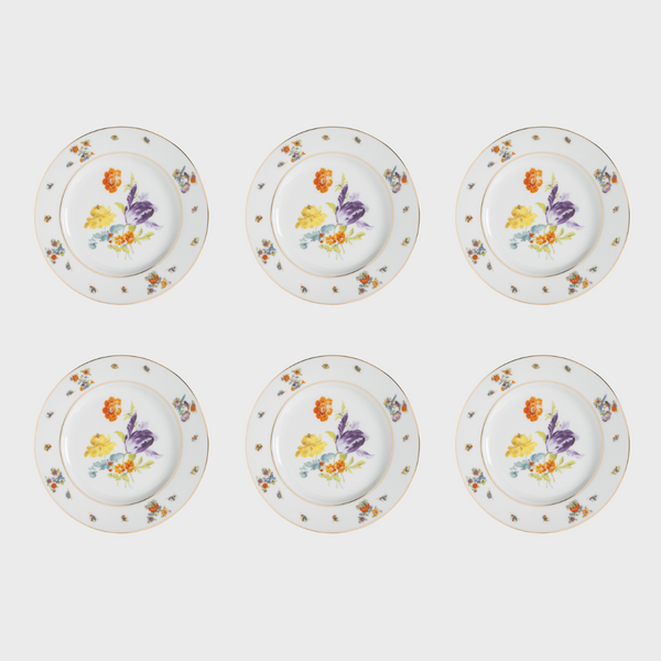Set of Six Tulip Dinner Plates