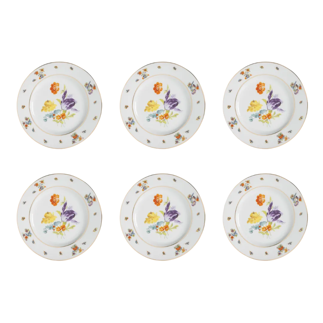 Set of Six Tulip Dinner Plates