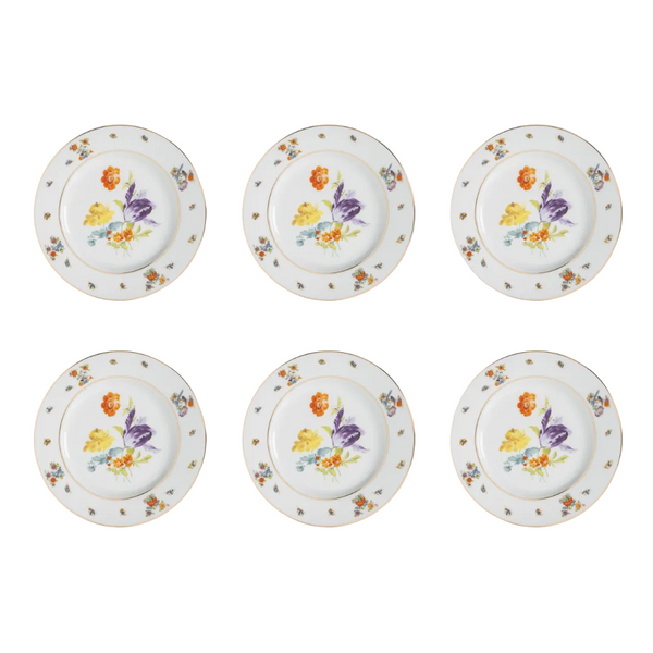 Set of Six Tulip Dinner Plates