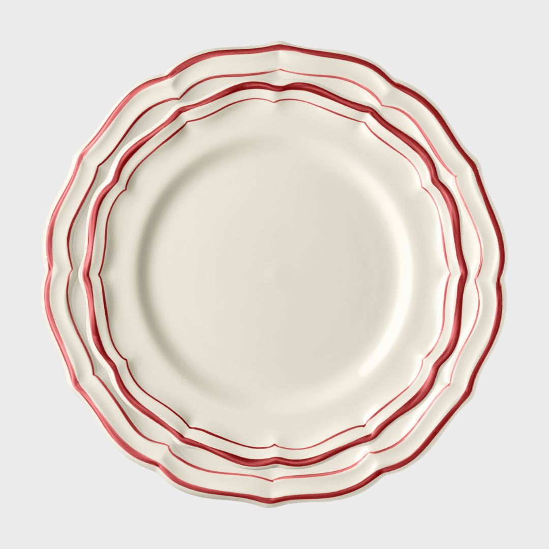 Gien Coral Scallop Edge Dinner Plate