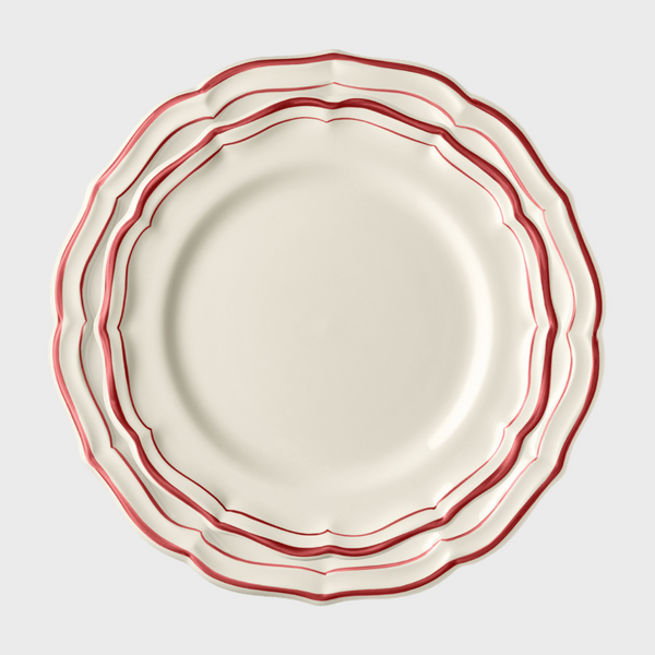 Gien Coral Scallop Edge Dinner Plate