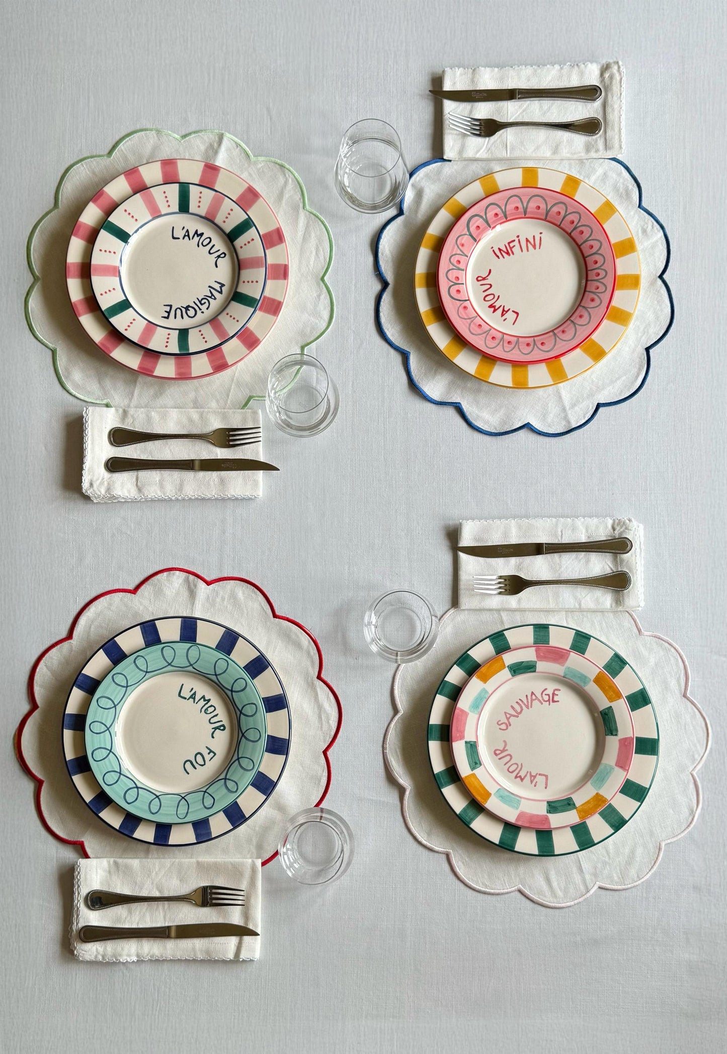 Set of 4 'L'Amour' Dessert Plates
