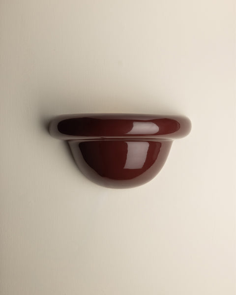 Redonda Uplight Ceramic Sconce Wall Light, Burgundy