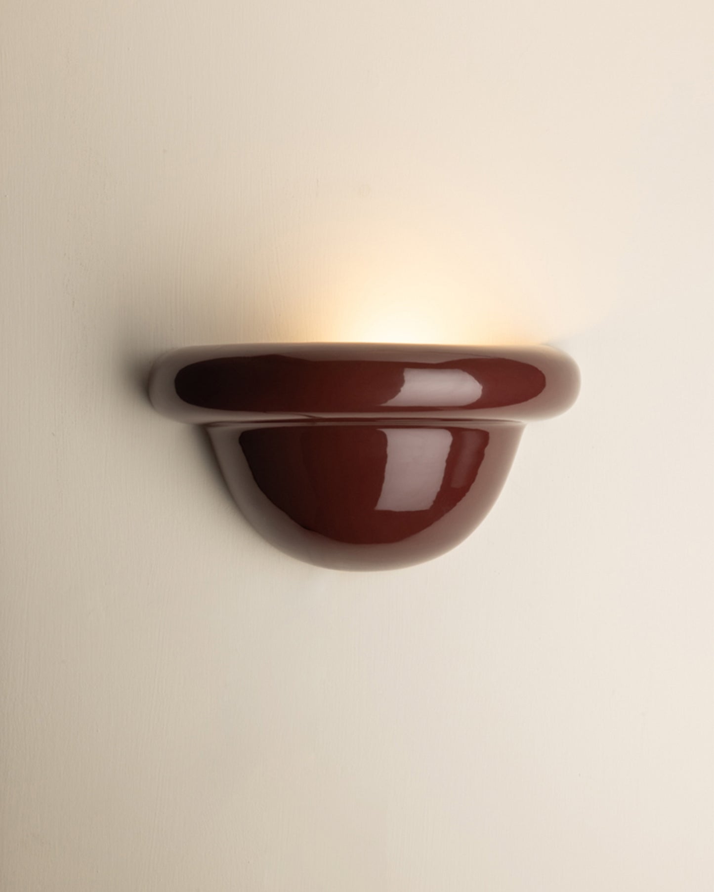 Redonda Uplight Ceramic Sconce Wall Light, Burgundy