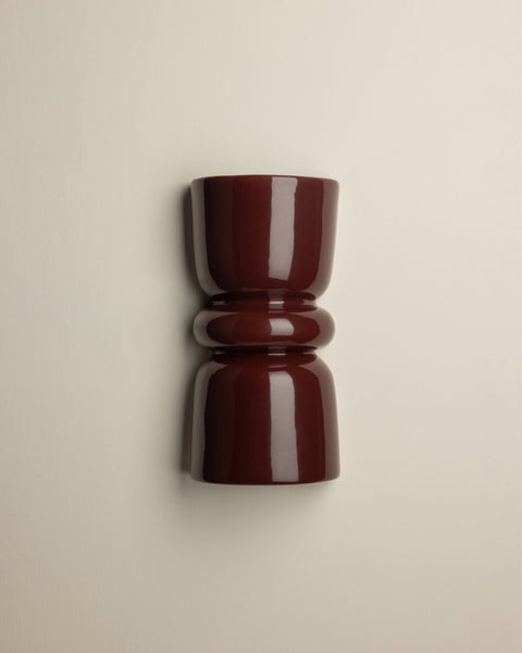Redonda Up & Down Ceramic Wall Light, Burgundy
