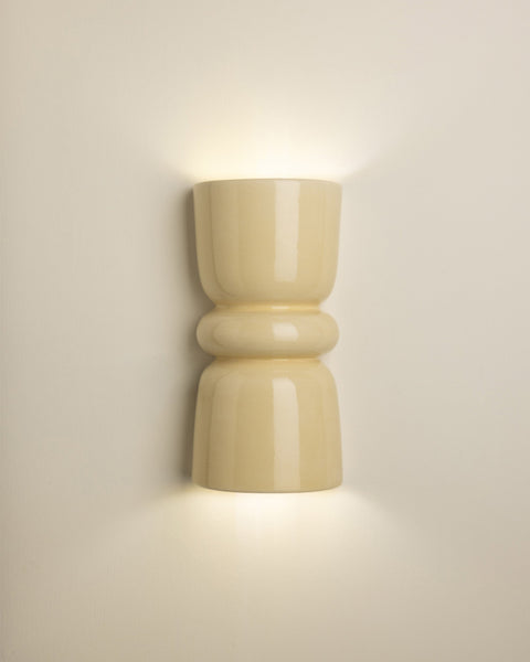 Redonda Up & Down Ceramic Wall Light, Butter Yellow