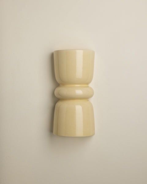 Redonda Up & Down Ceramic Wall Light, Butter Yellow