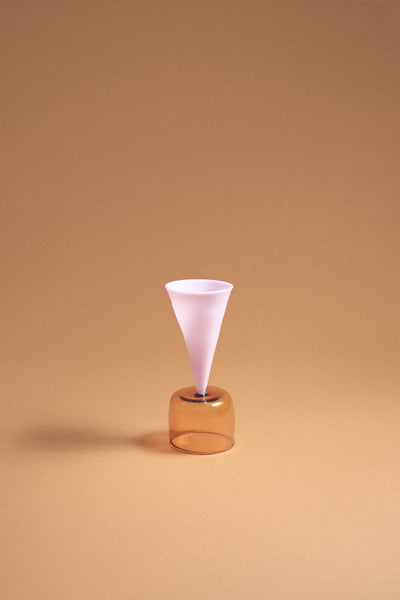 Bical Glass, Orange & Dusty Pink