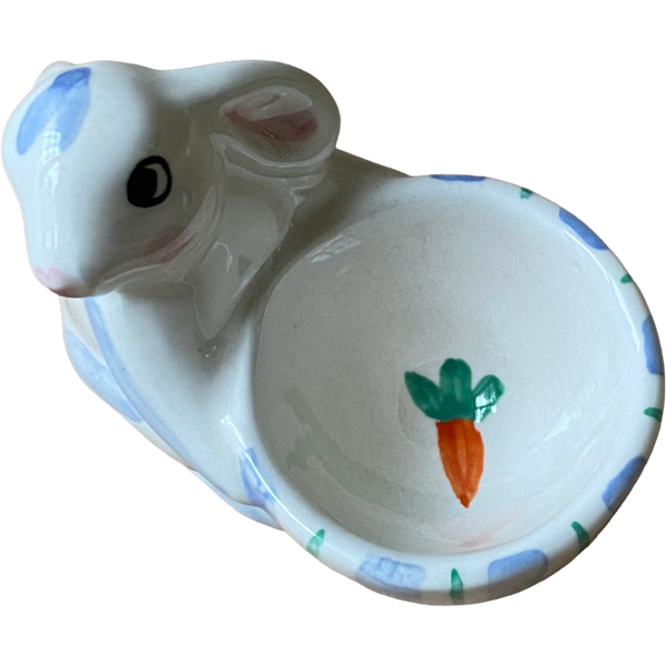 Blue Striped Bunny Egg Cup