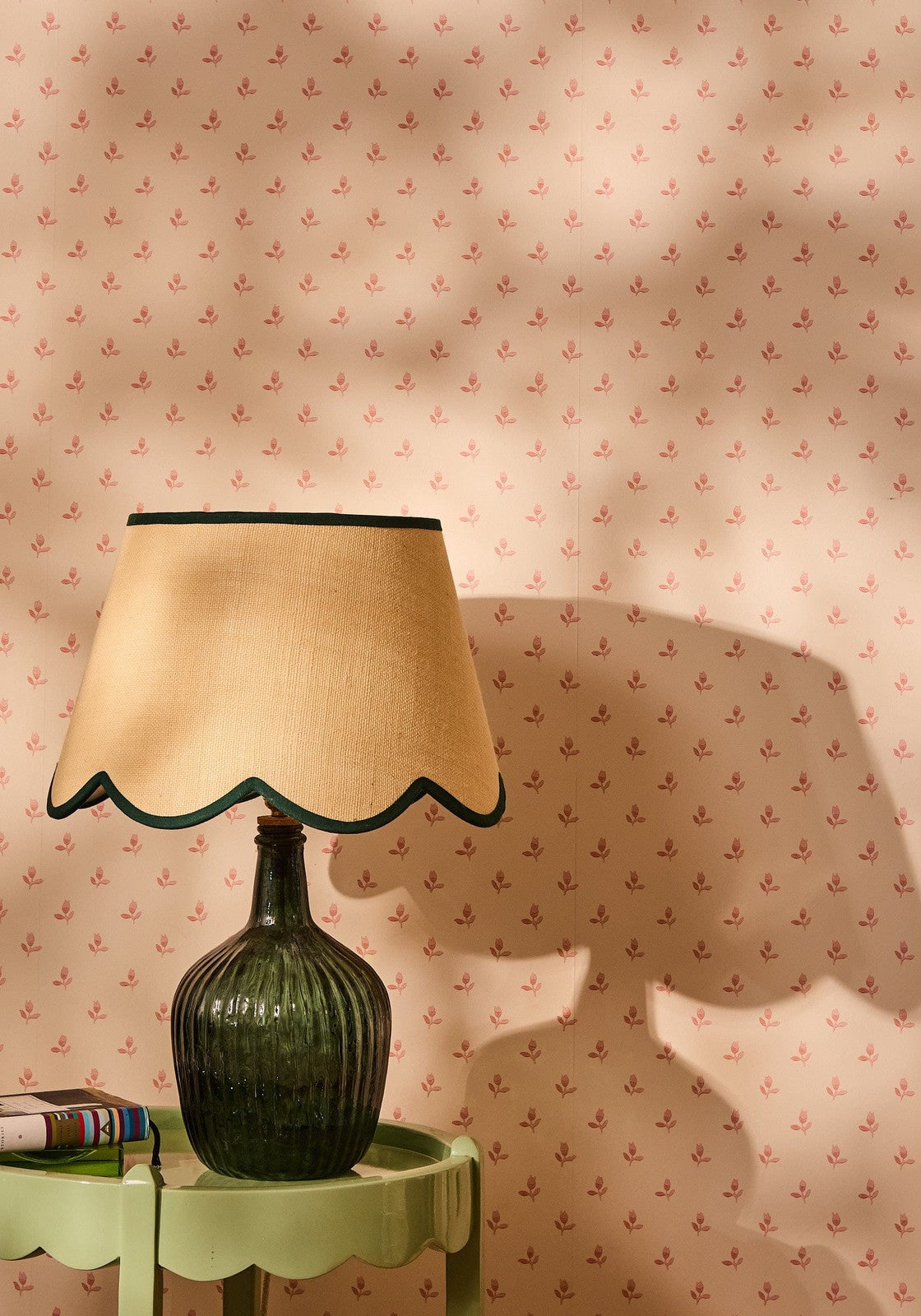 Florence Ripple Glass Table Lamp Base - Olive