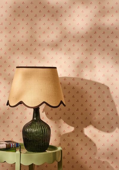 Florence Ripple Glass Table Lamp Base - Olive