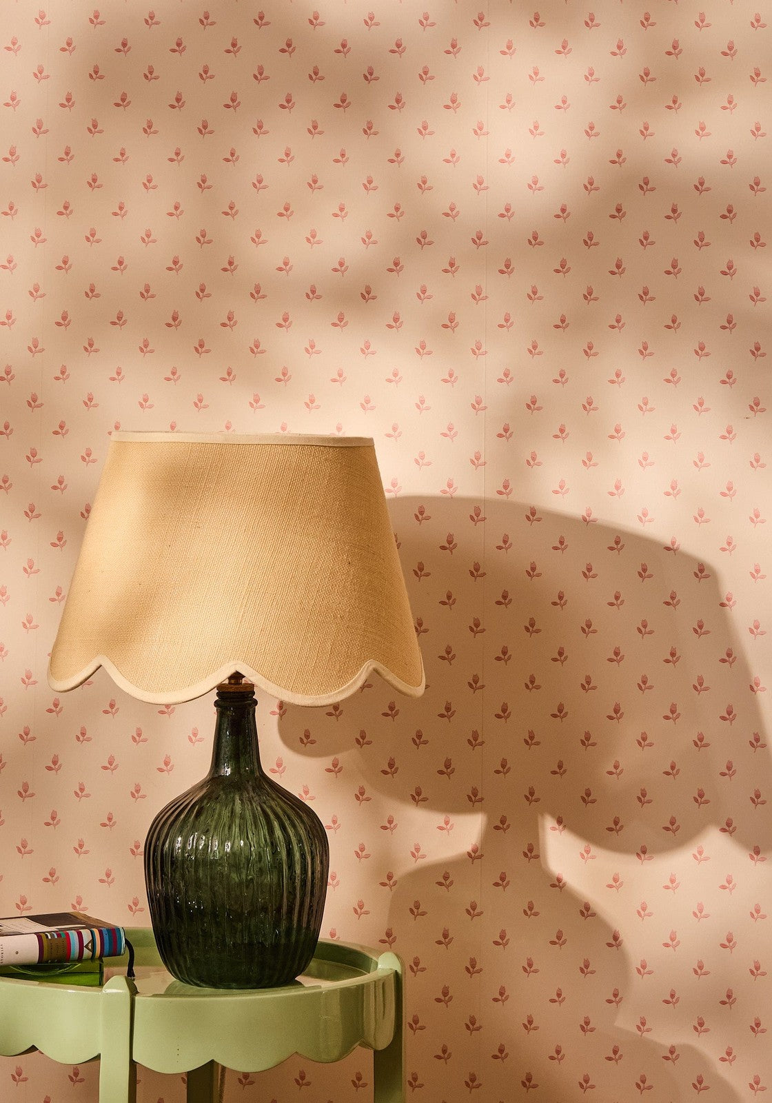 Florence Ripple Glass Table Lamp Base - Olive