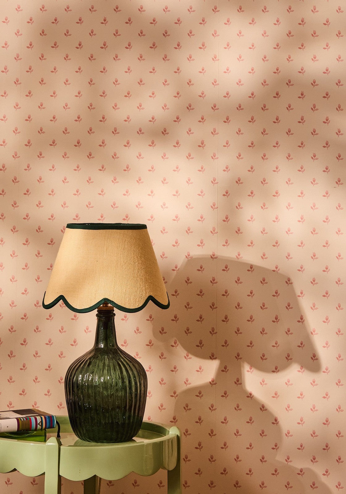 Florence Ripple Glass Table Lamp Base - Olive