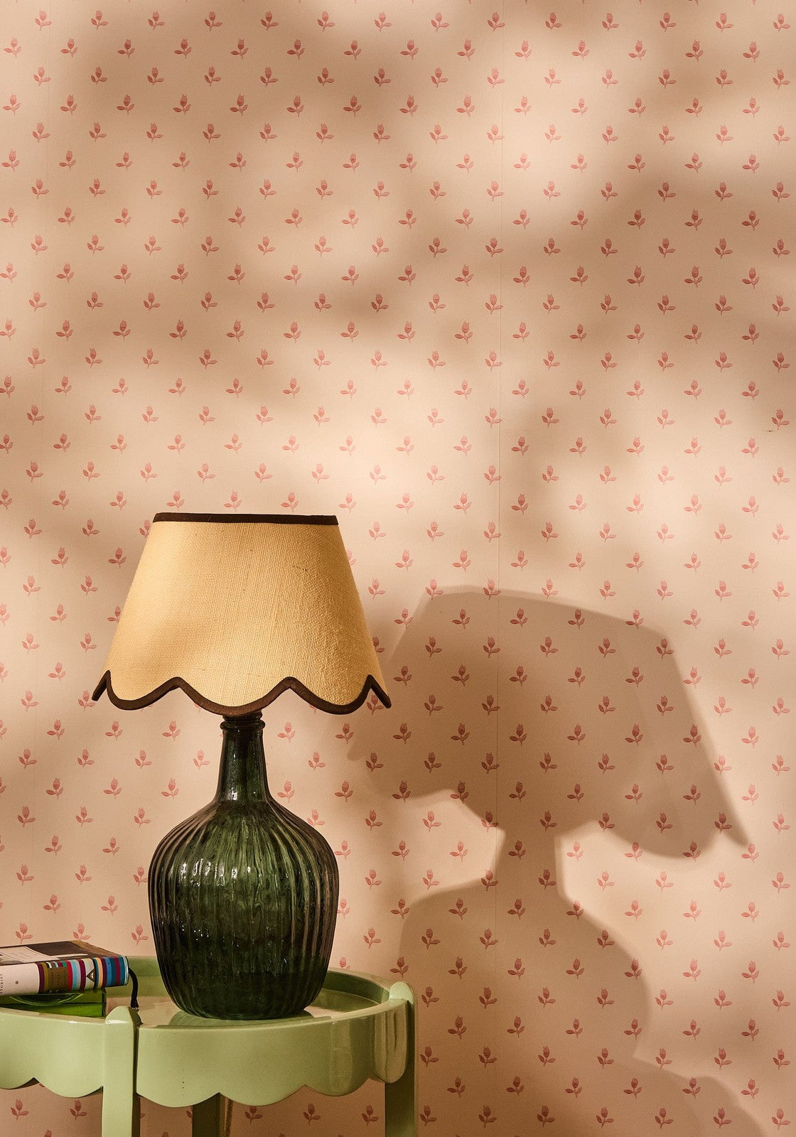 Florence Ripple Glass Table Lamp Base - Olive