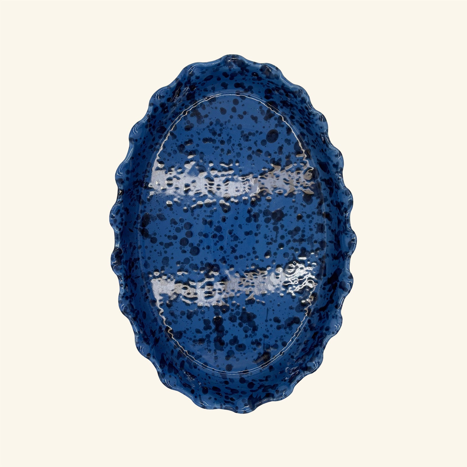 Frill Edge Splatterware Dish
