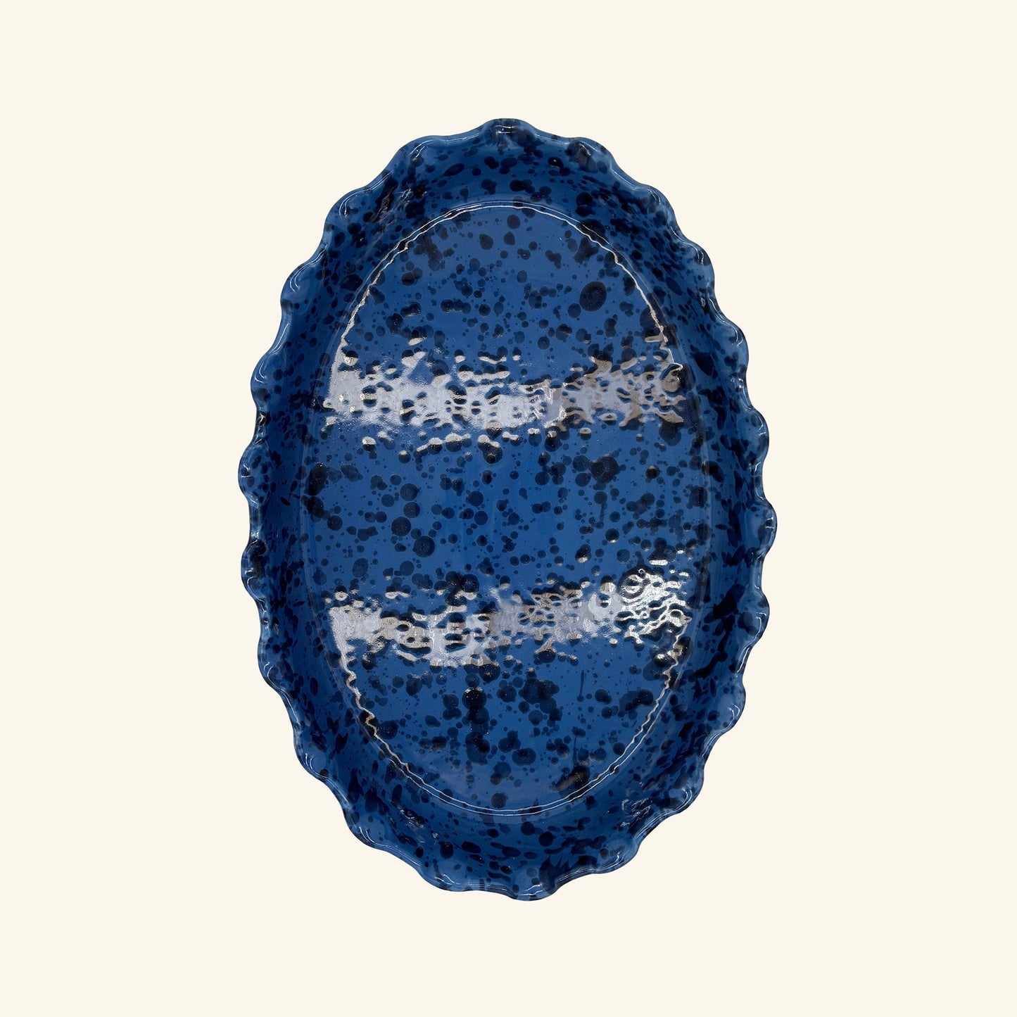 Frill Edge Splatterware Dish