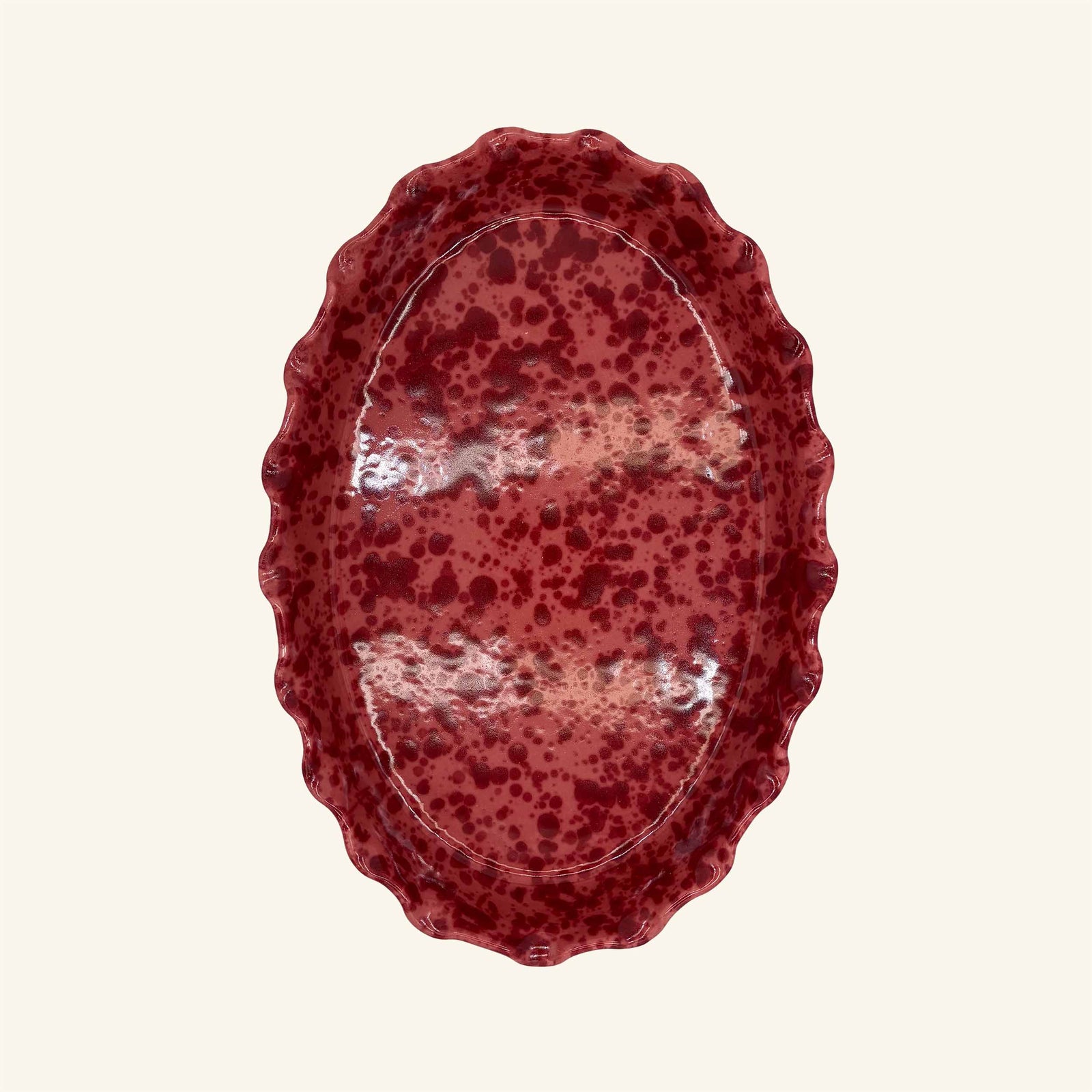Frill Edge Splatterware Dish