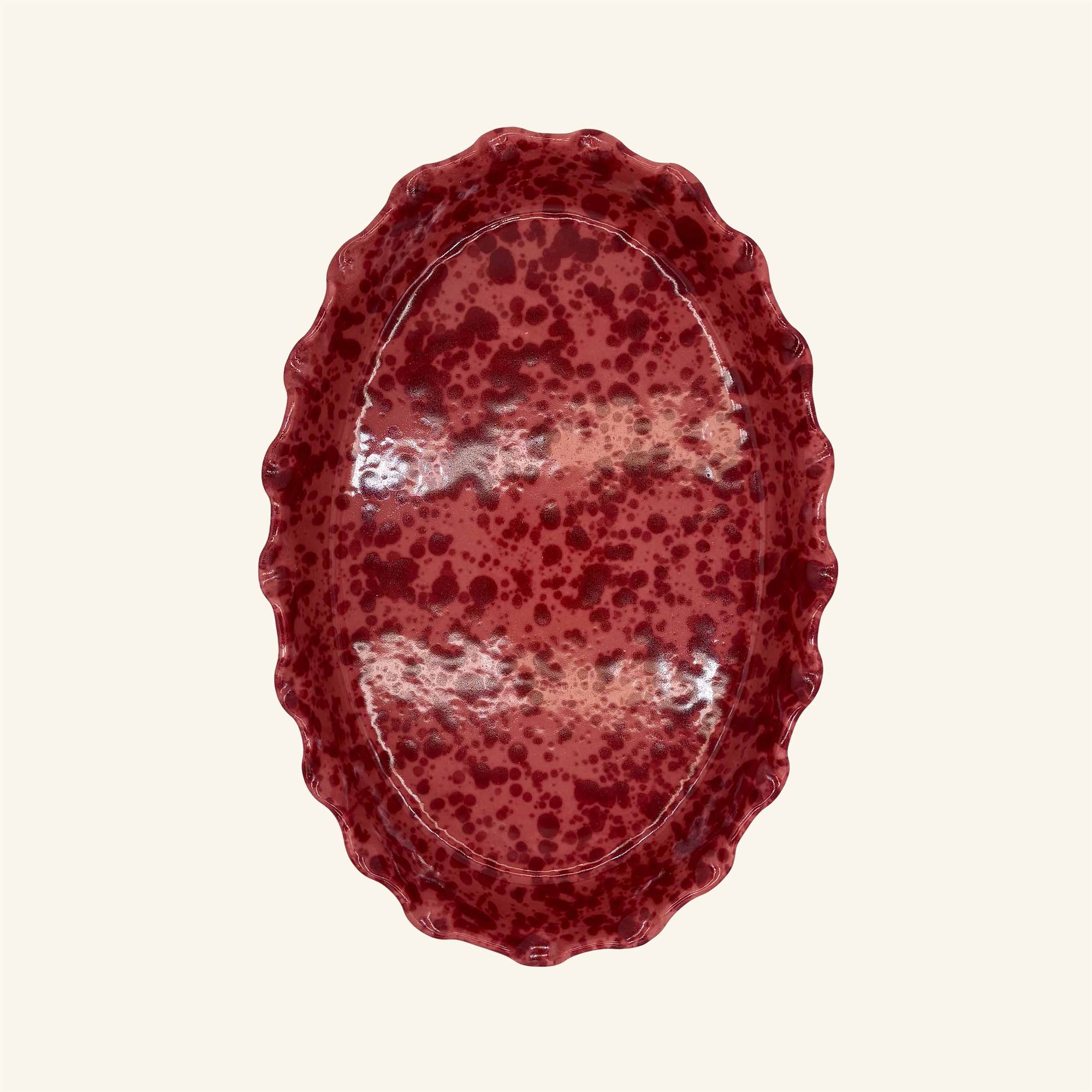 Frill Edge Splatterware Dish