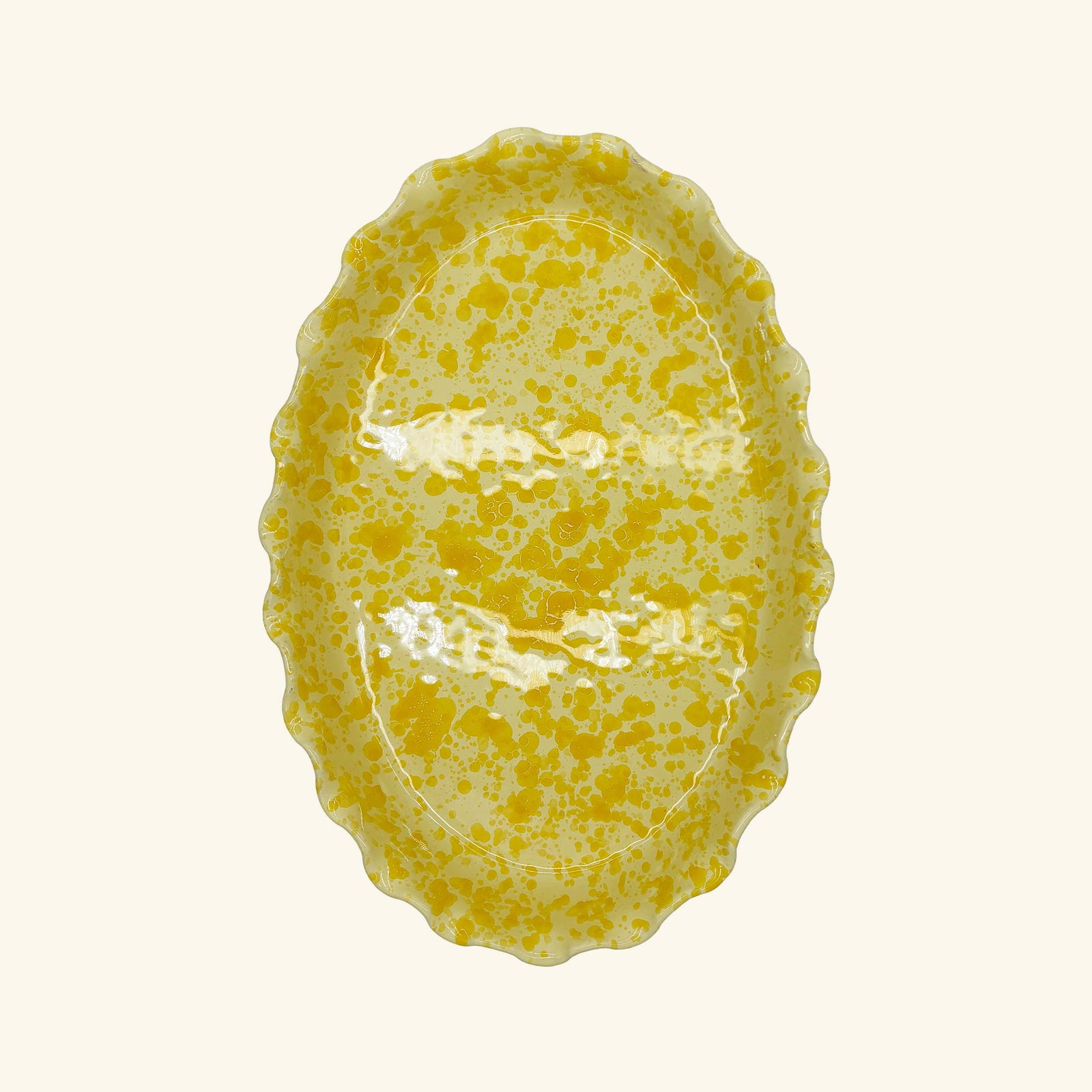 Frill Edge Splatterware Dish