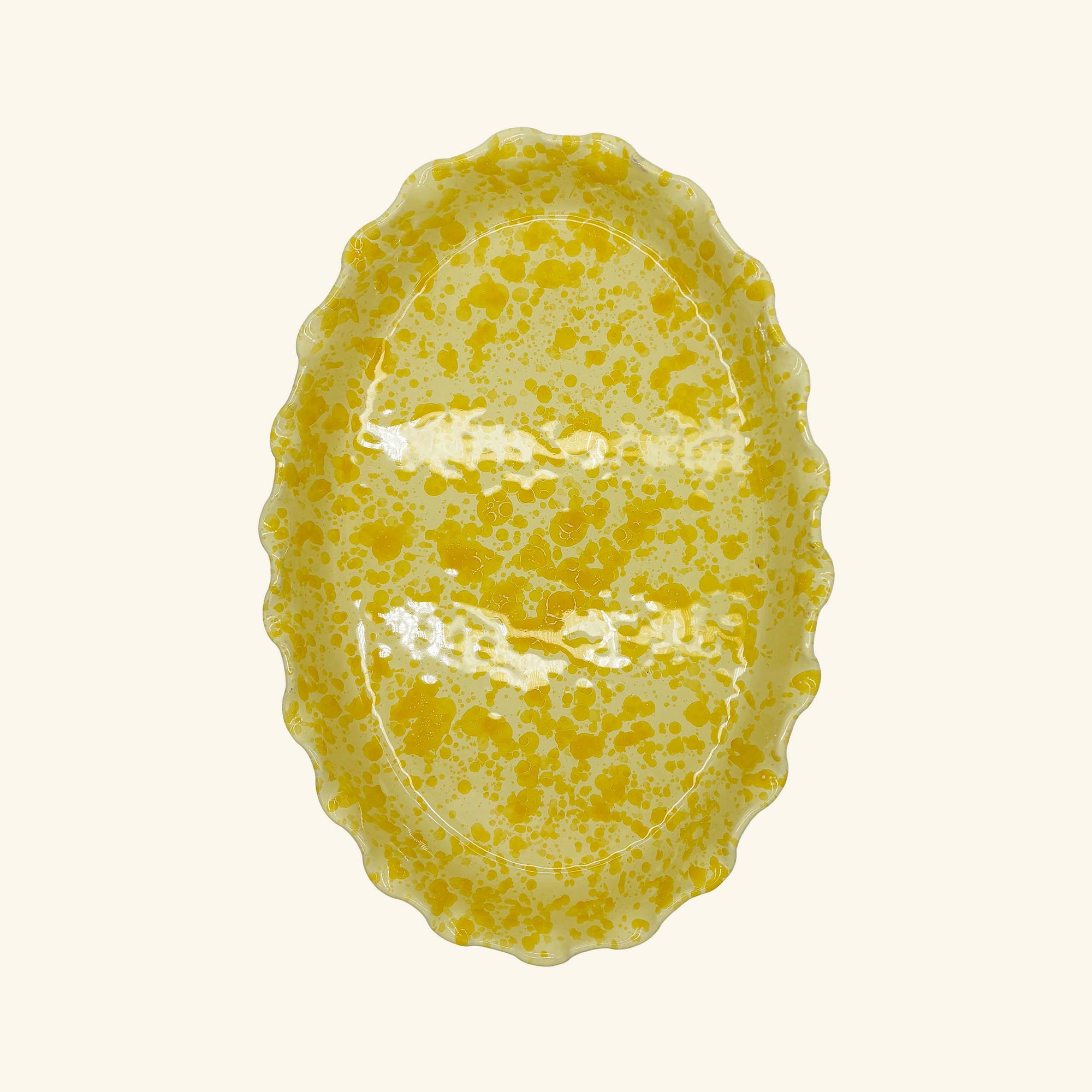 Frill Edge Splatterware Dish