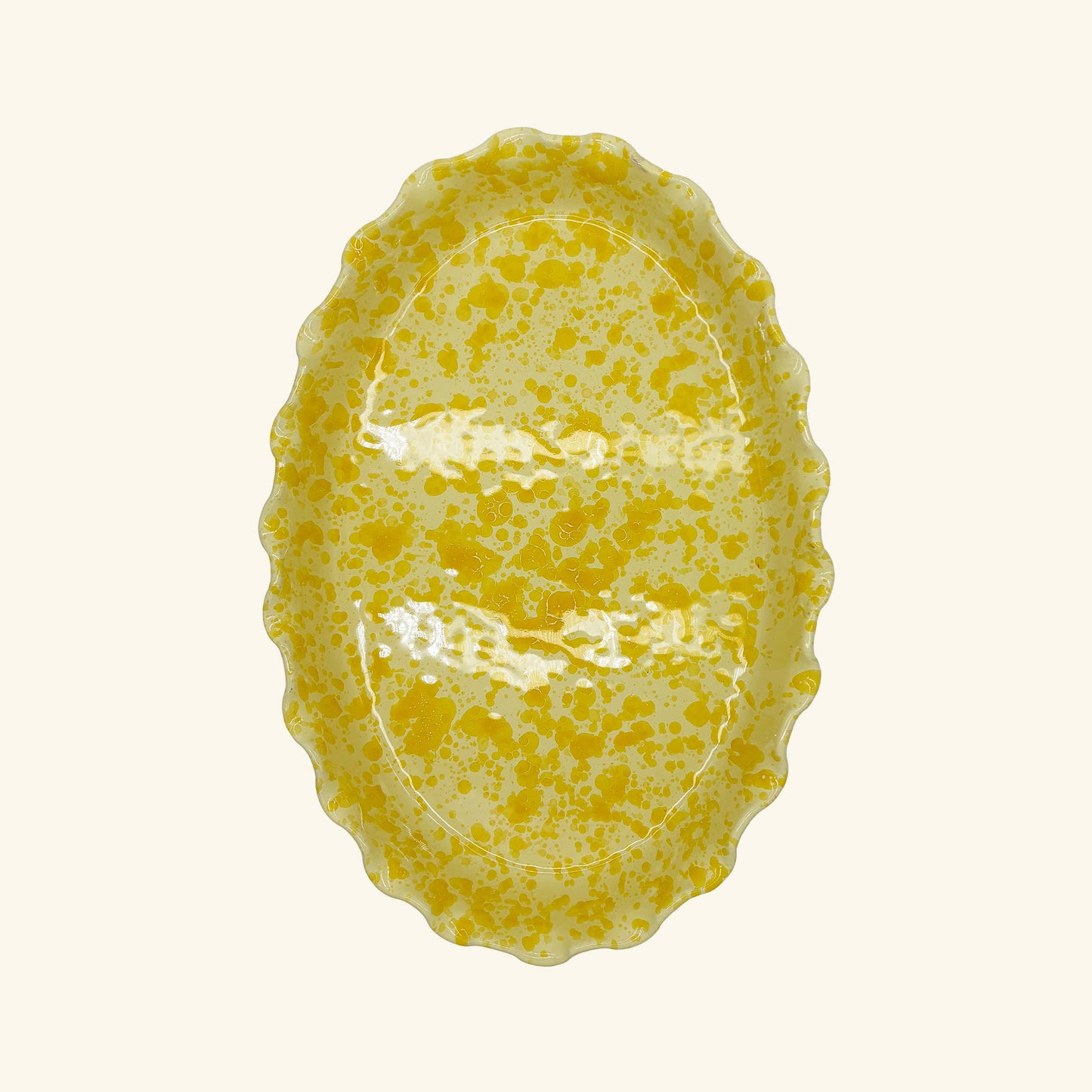 Frill Edge Splatterware Dish